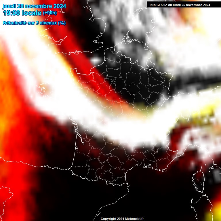 Modele GFS - Carte prvisions 