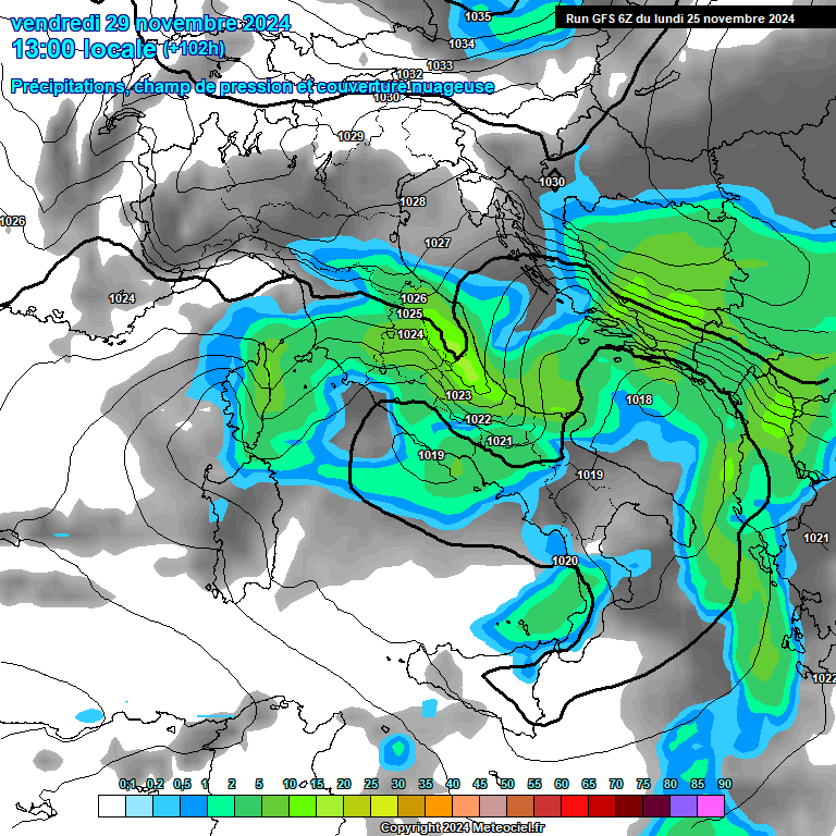 Modele GFS - Carte prvisions 