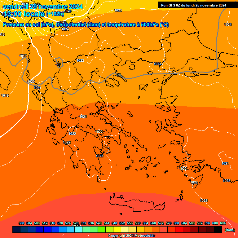 Modele GFS - Carte prvisions 