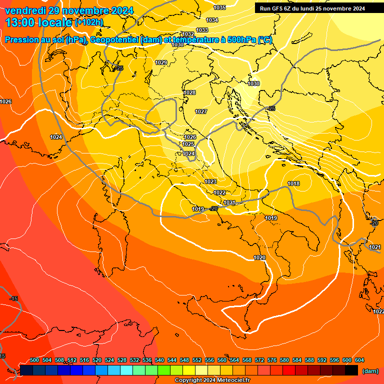 Modele GFS - Carte prvisions 