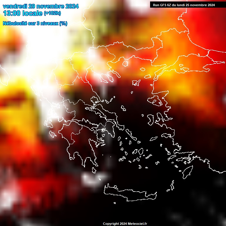 Modele GFS - Carte prvisions 