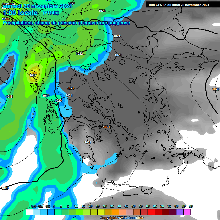 Modele GFS - Carte prvisions 