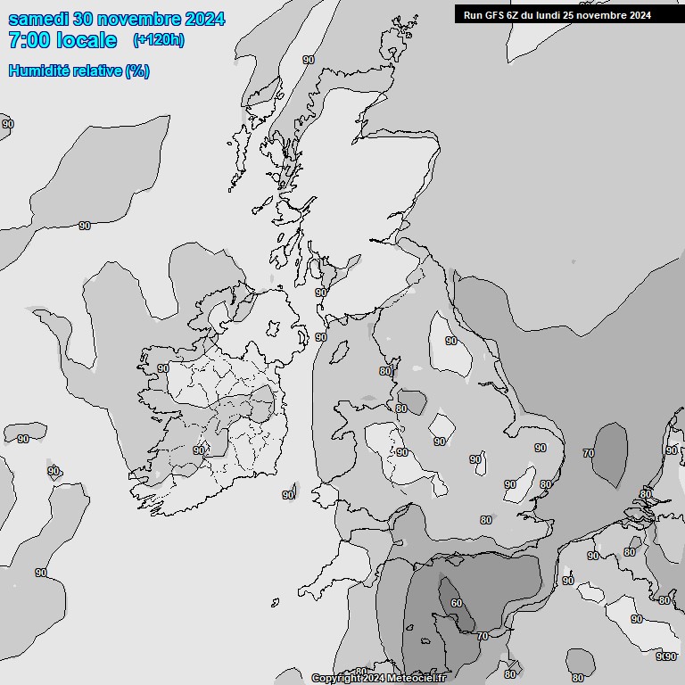 Modele GFS - Carte prvisions 