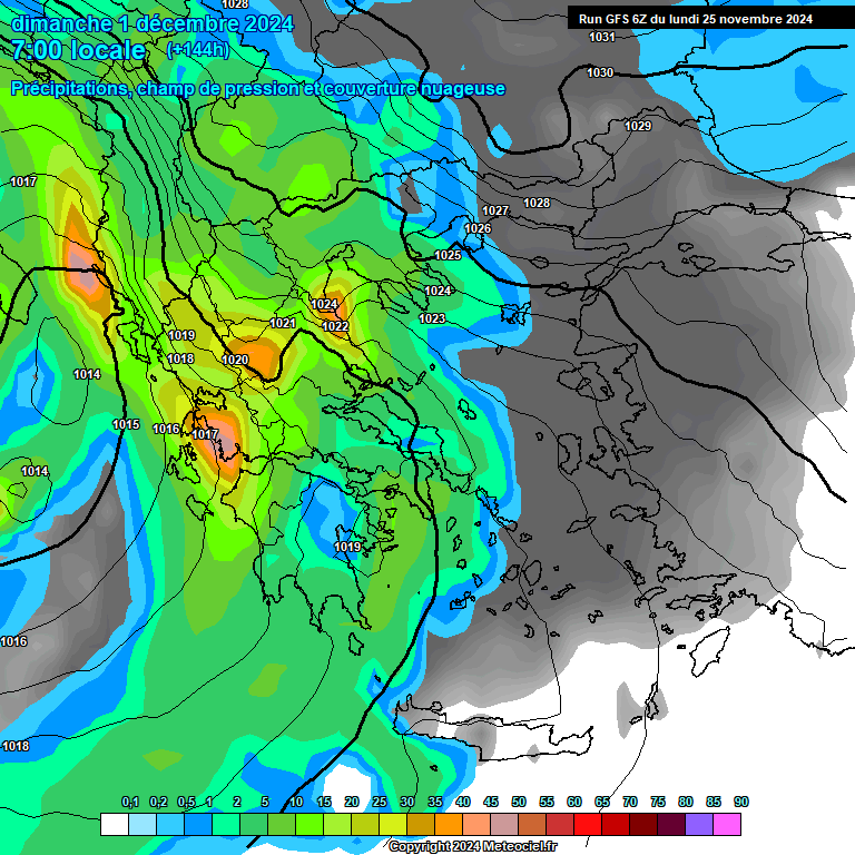 Modele GFS - Carte prvisions 