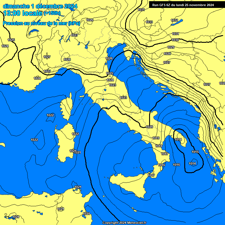 Modele GFS - Carte prvisions 