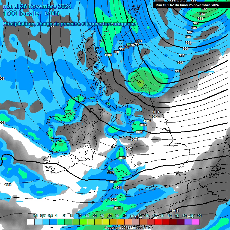 Modele GFS - Carte prvisions 