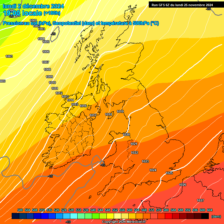 Modele GFS - Carte prvisions 