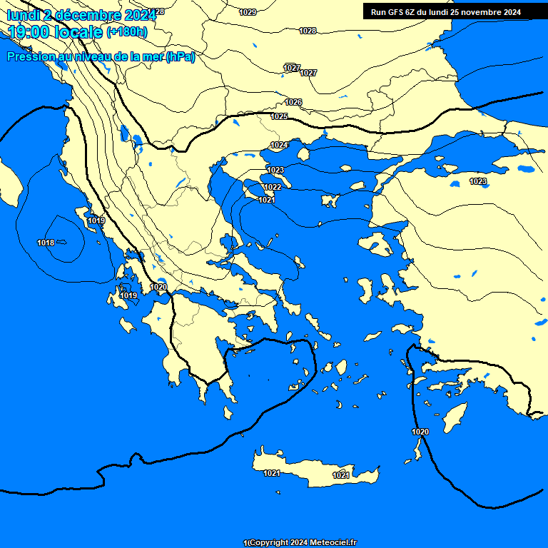 Modele GFS - Carte prvisions 