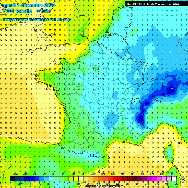 Modele GFS - Carte prvisions 