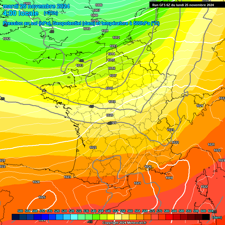 Modele GFS - Carte prvisions 