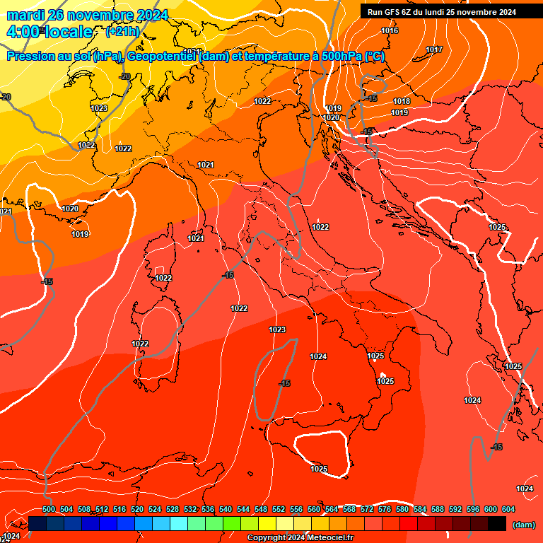 Modele GFS - Carte prvisions 