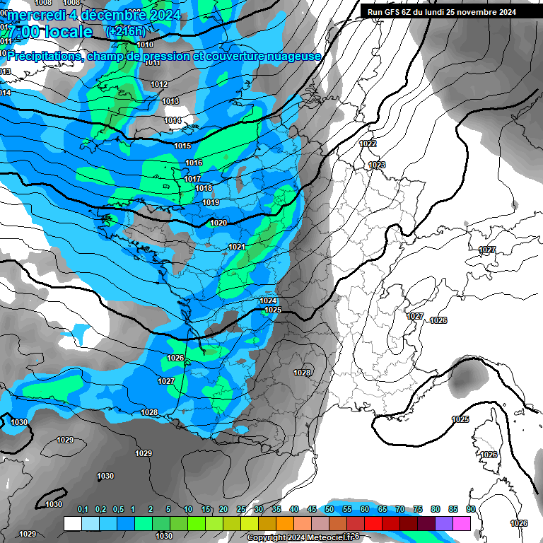 Modele GFS - Carte prvisions 