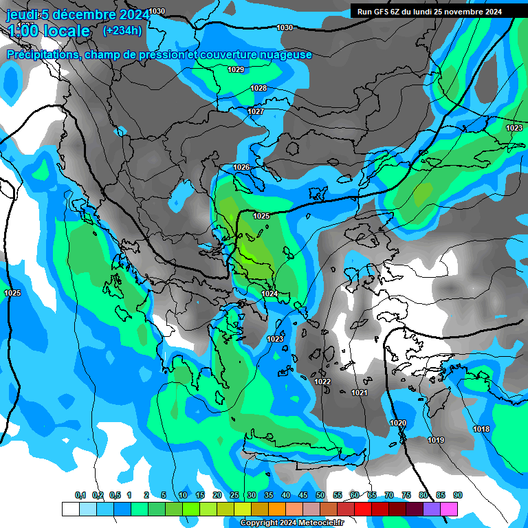 Modele GFS - Carte prvisions 