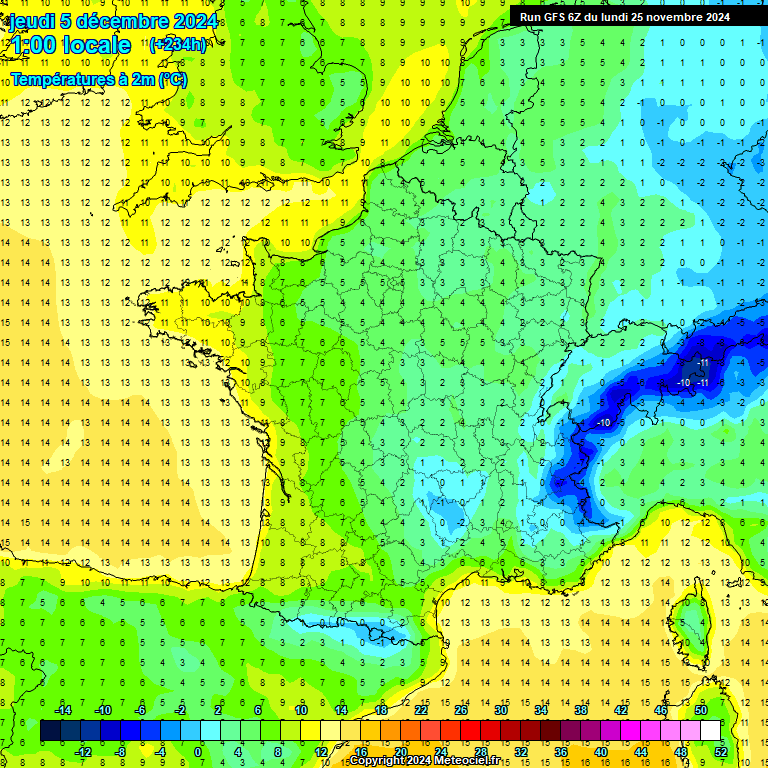 Modele GFS - Carte prvisions 