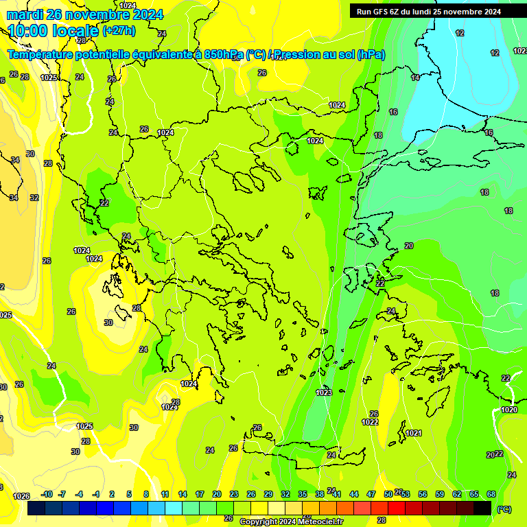 Modele GFS - Carte prvisions 