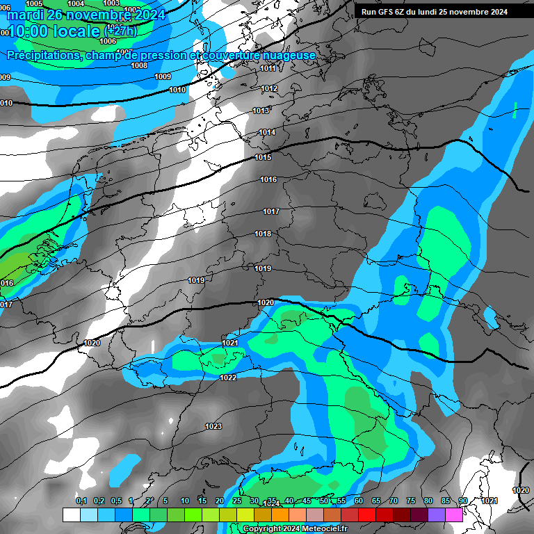 Modele GFS - Carte prvisions 