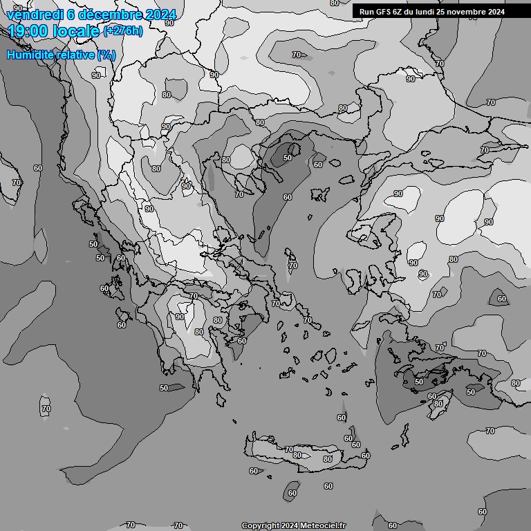 Modele GFS - Carte prvisions 