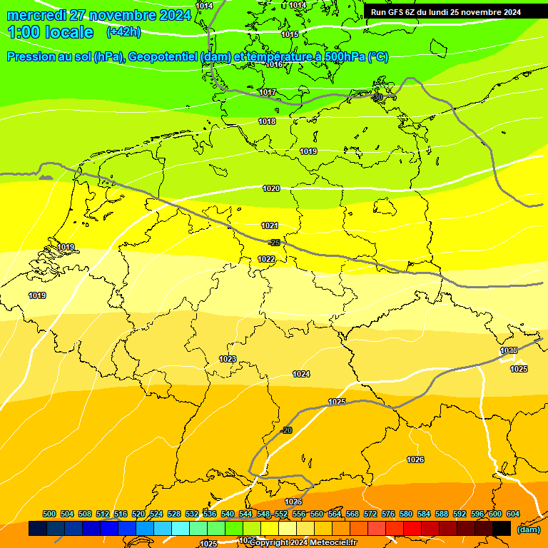 Modele GFS - Carte prvisions 