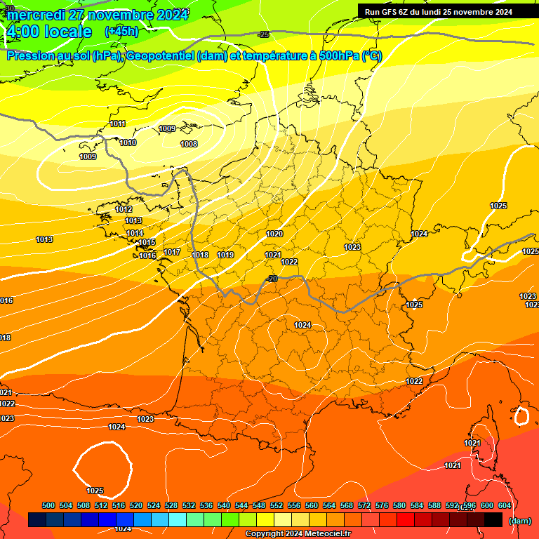 Modele GFS - Carte prvisions 