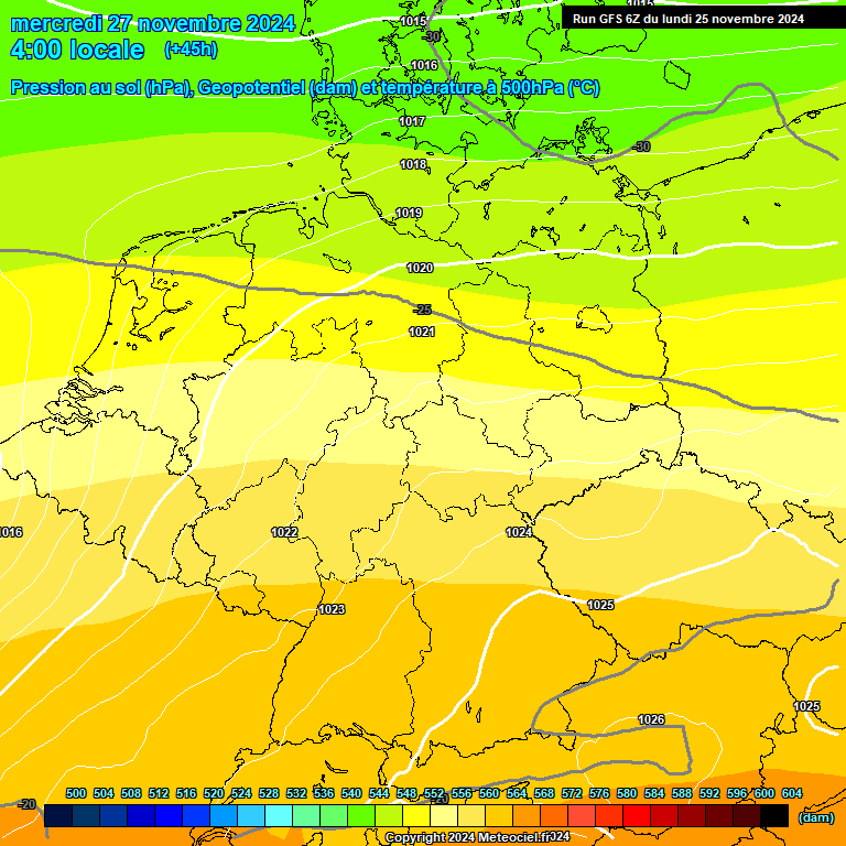 Modele GFS - Carte prvisions 