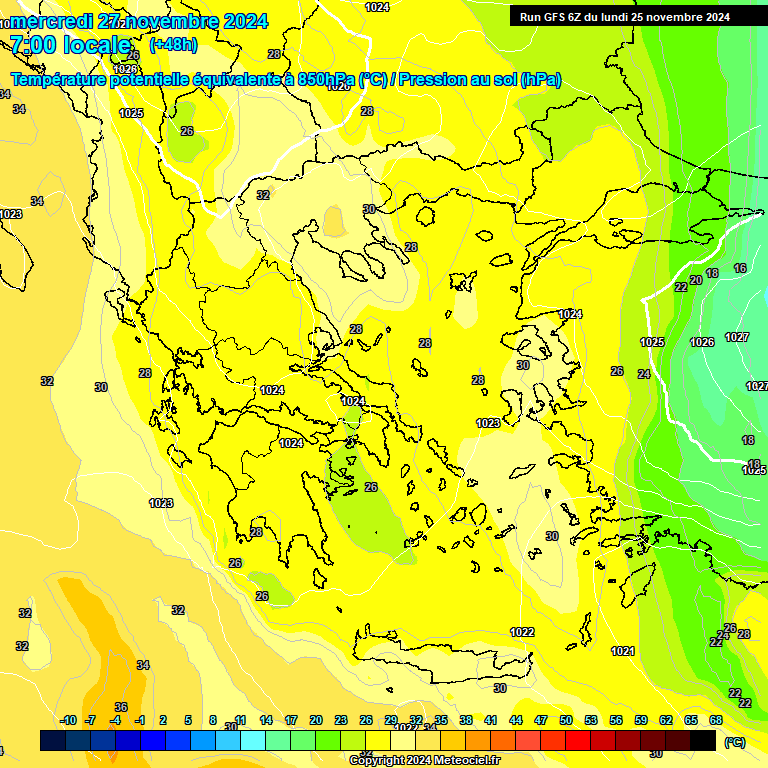 Modele GFS - Carte prvisions 