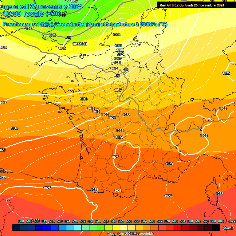 Modele GFS - Carte prvisions 