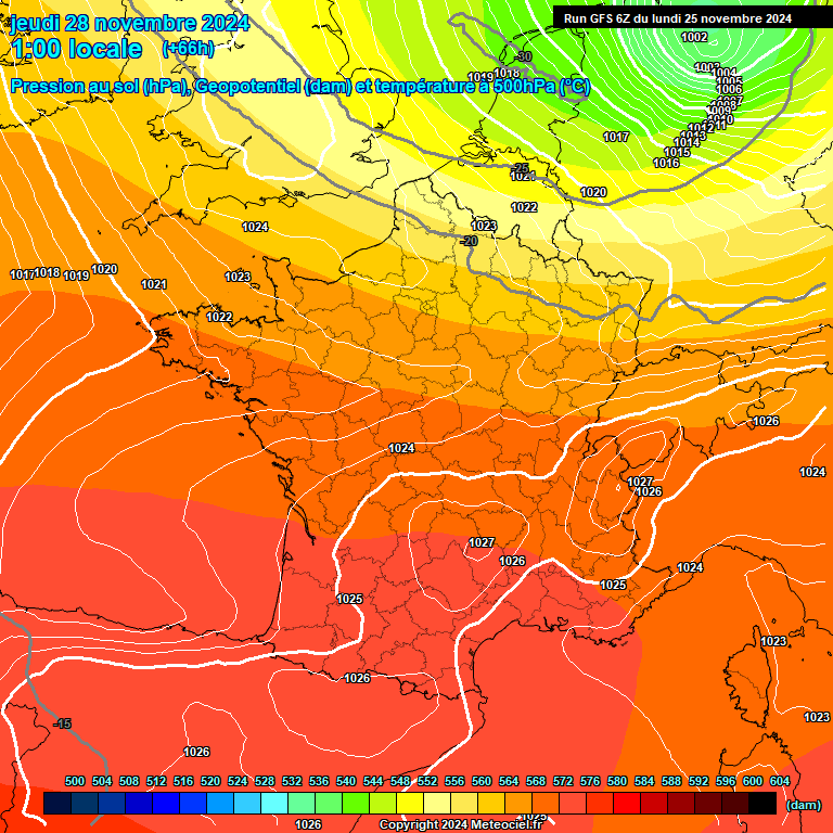 Modele GFS - Carte prvisions 