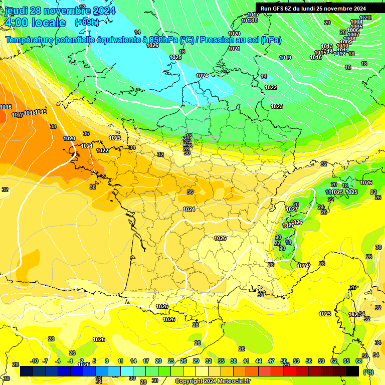 Modele GFS - Carte prvisions 