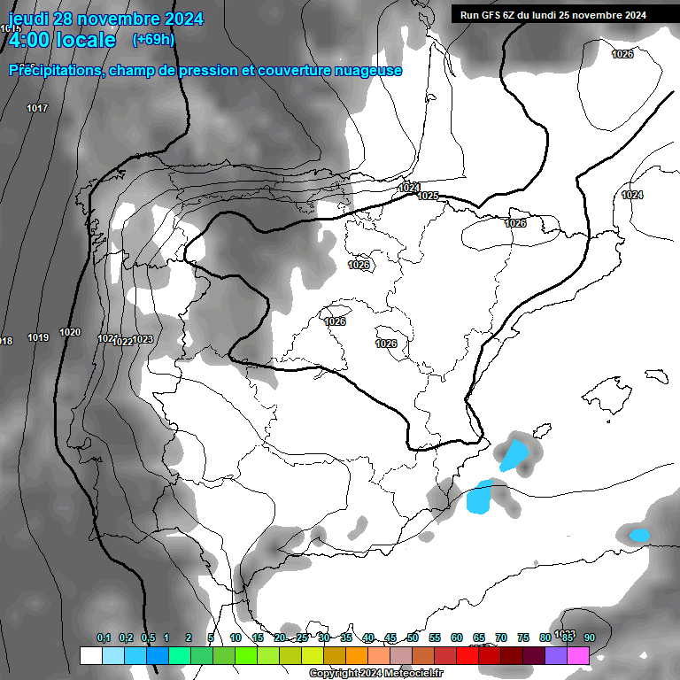 Modele GFS - Carte prvisions 