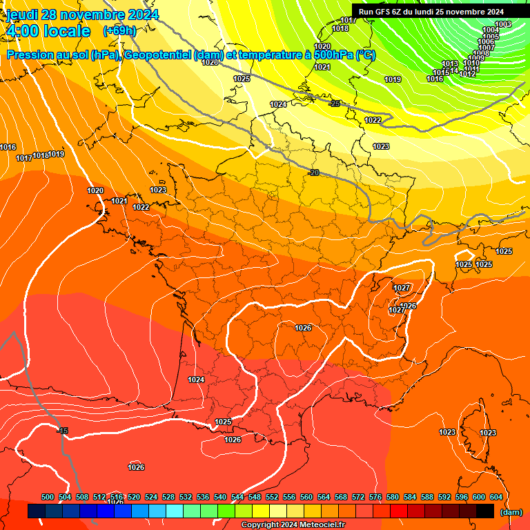 Modele GFS - Carte prvisions 