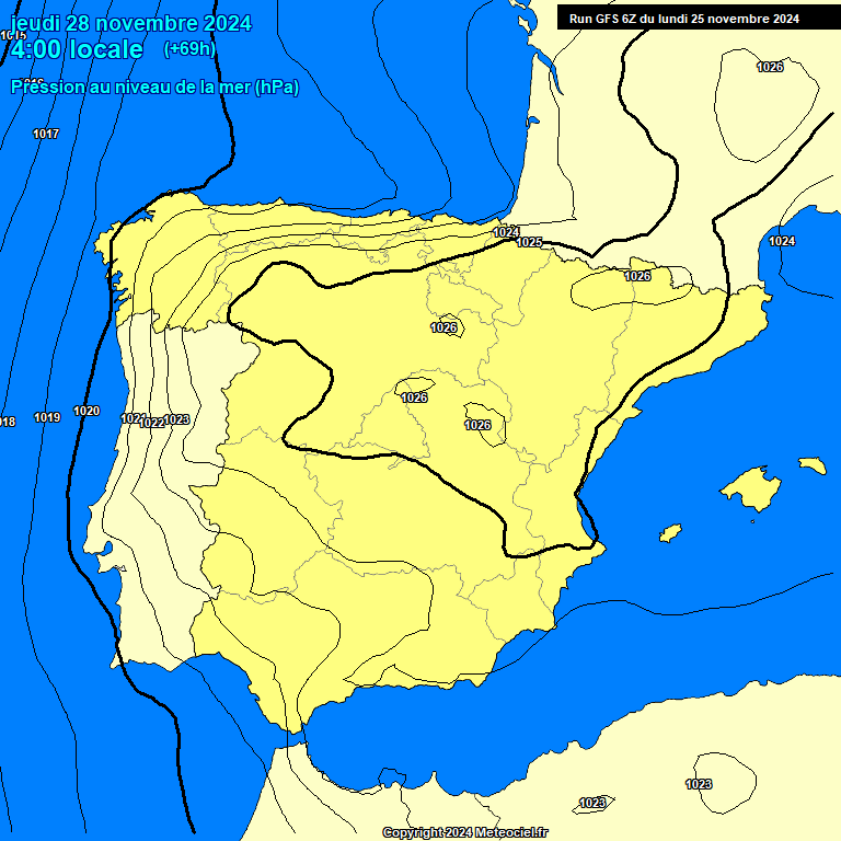 Modele GFS - Carte prvisions 