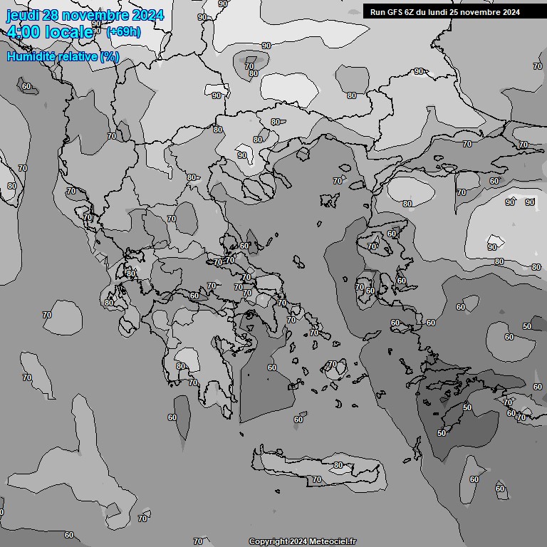 Modele GFS - Carte prvisions 