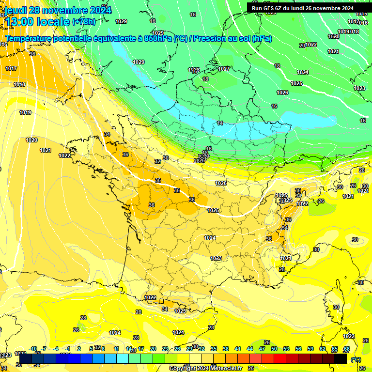 Modele GFS - Carte prvisions 