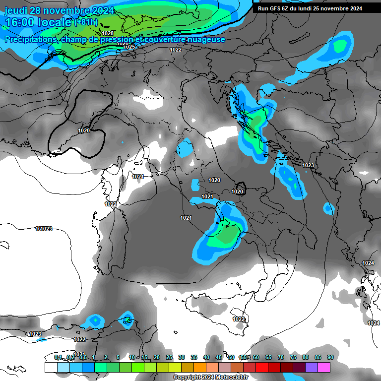 Modele GFS - Carte prvisions 