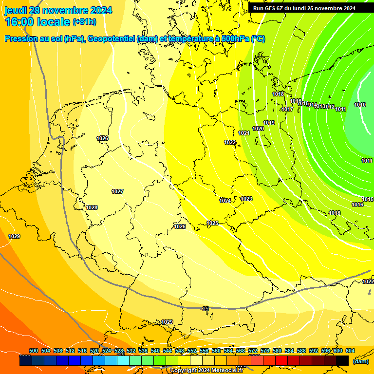 Modele GFS - Carte prvisions 