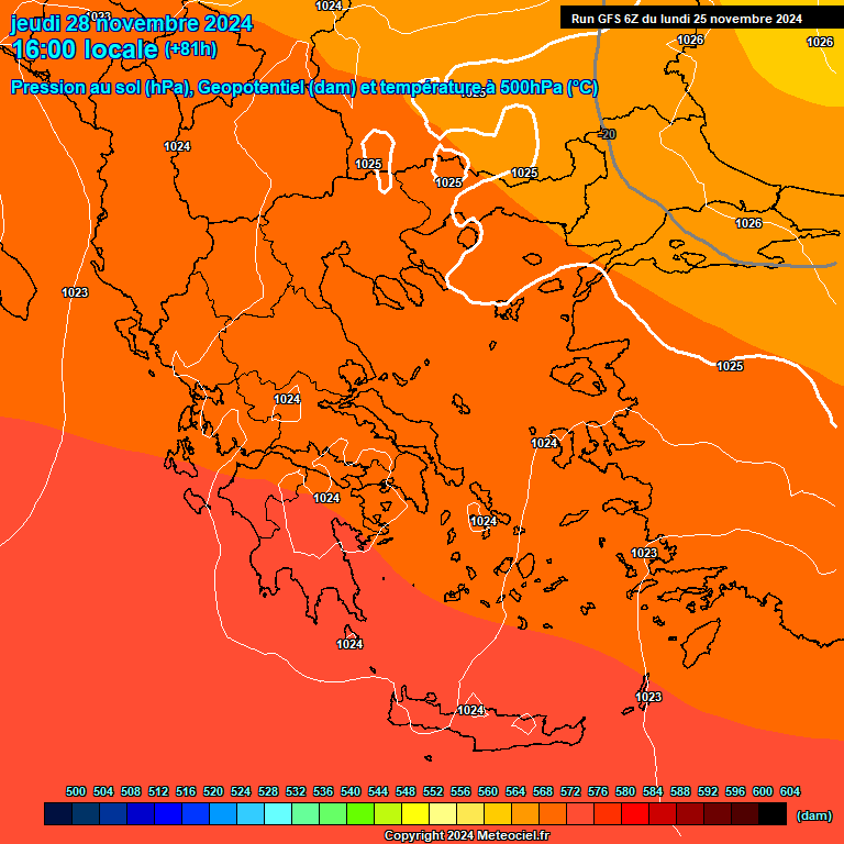 Modele GFS - Carte prvisions 