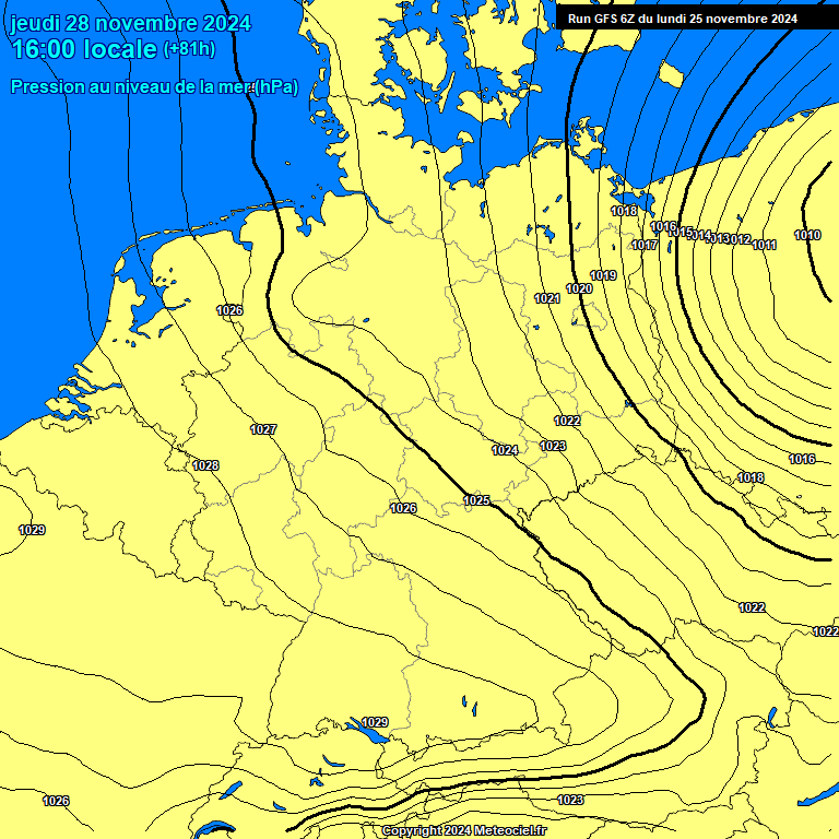 Modele GFS - Carte prvisions 