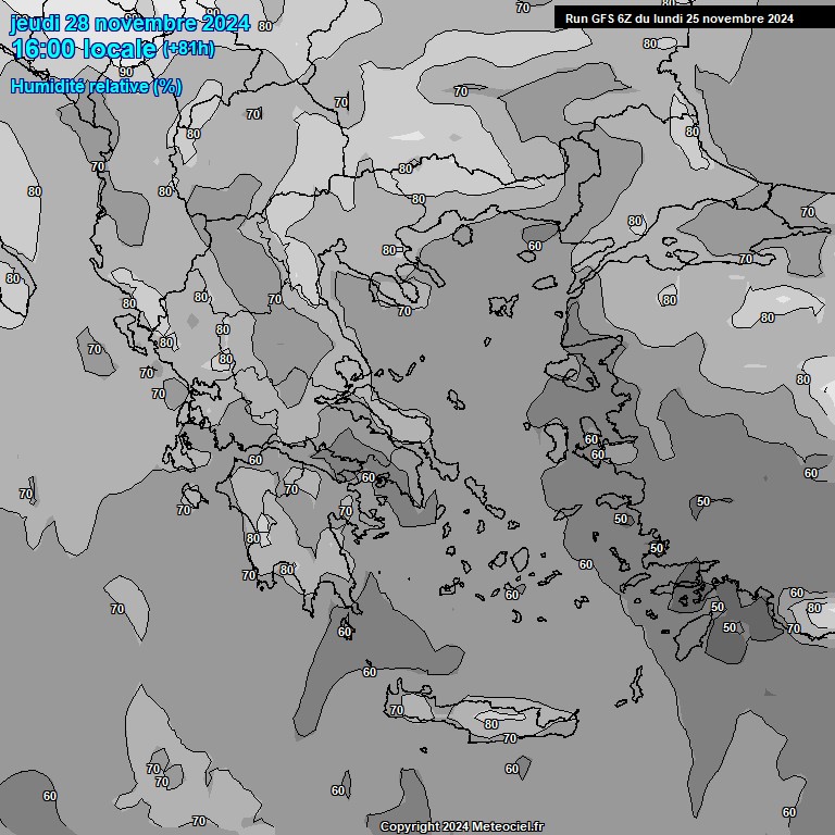 Modele GFS - Carte prvisions 