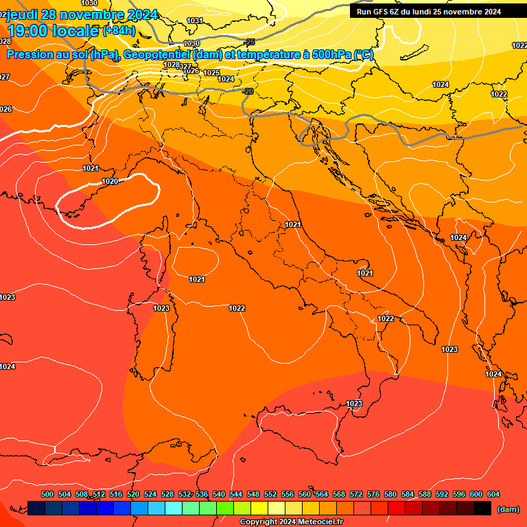 Modele GFS - Carte prvisions 