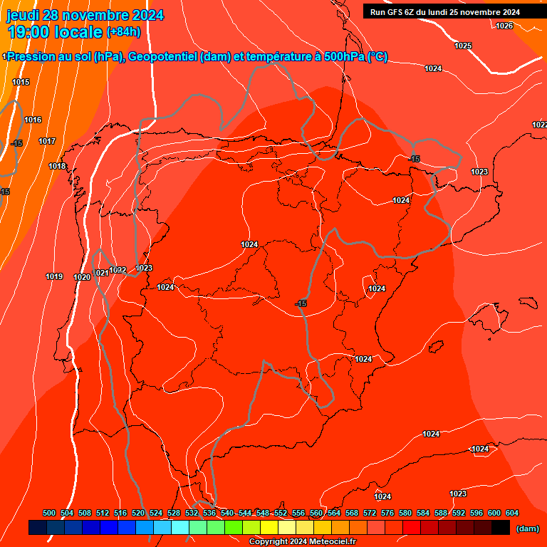 Modele GFS - Carte prvisions 