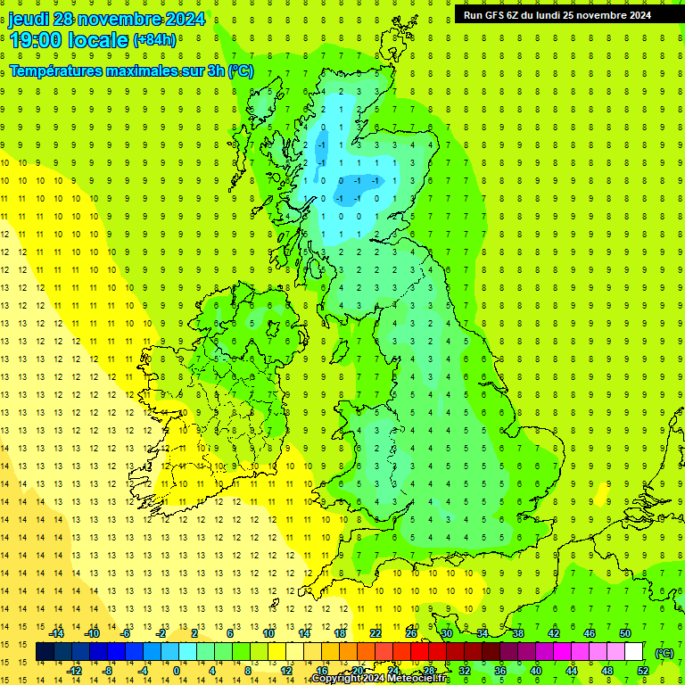 Modele GFS - Carte prvisions 