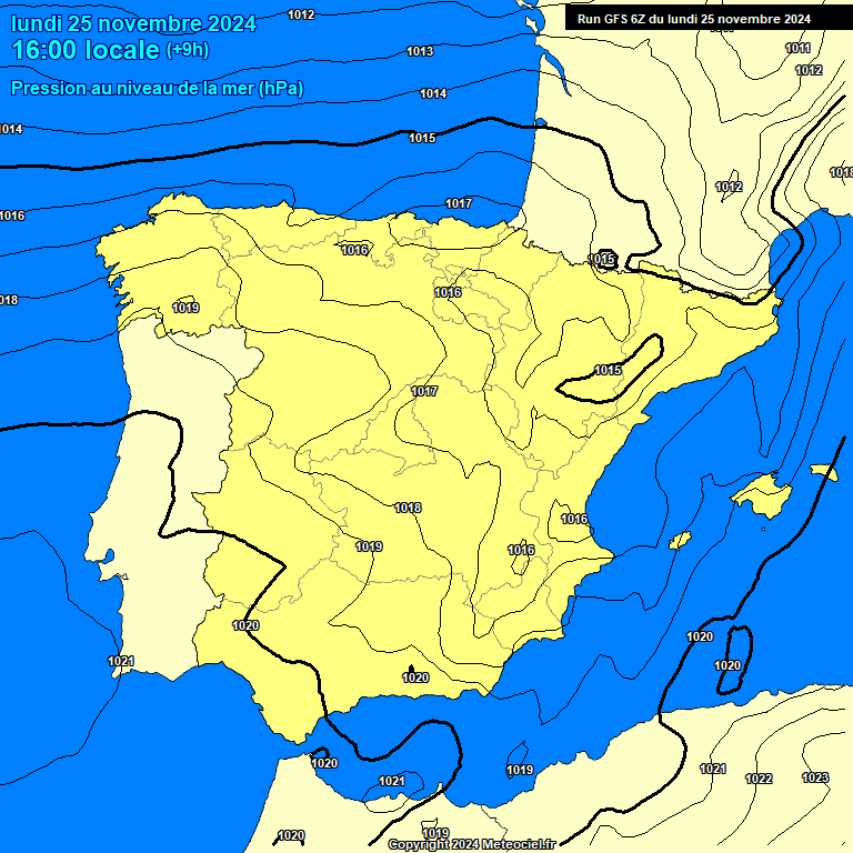 Modele GFS - Carte prvisions 