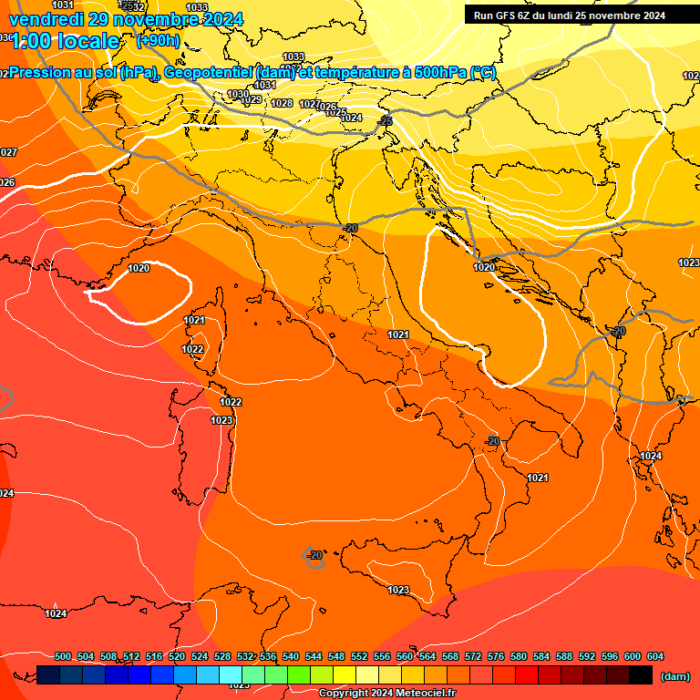 Modele GFS - Carte prvisions 