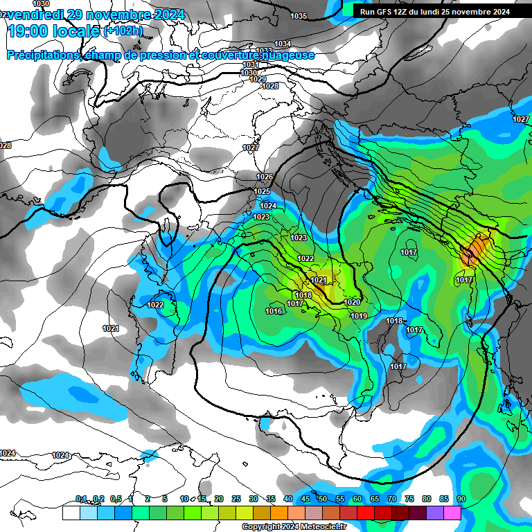 Modele GFS - Carte prvisions 