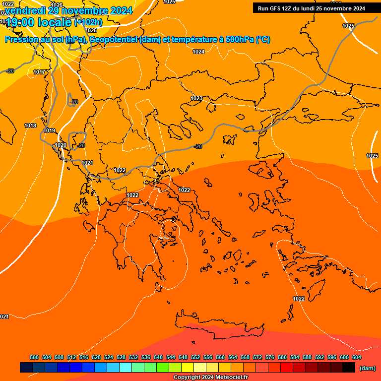 Modele GFS - Carte prvisions 