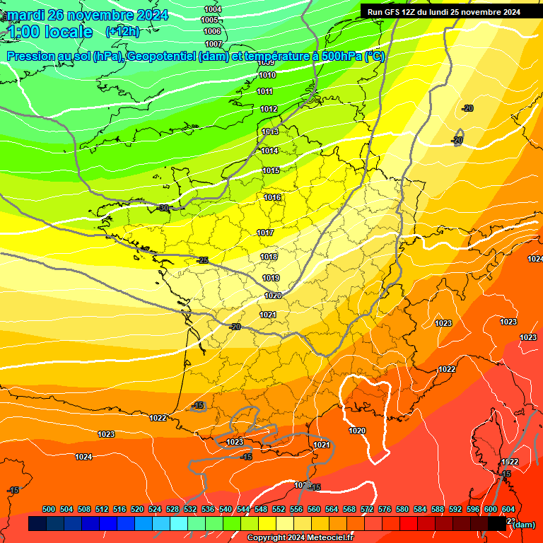 Modele GFS - Carte prvisions 