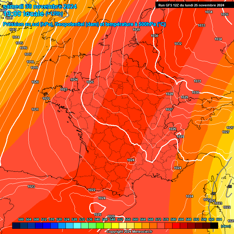 Modele GFS - Carte prvisions 