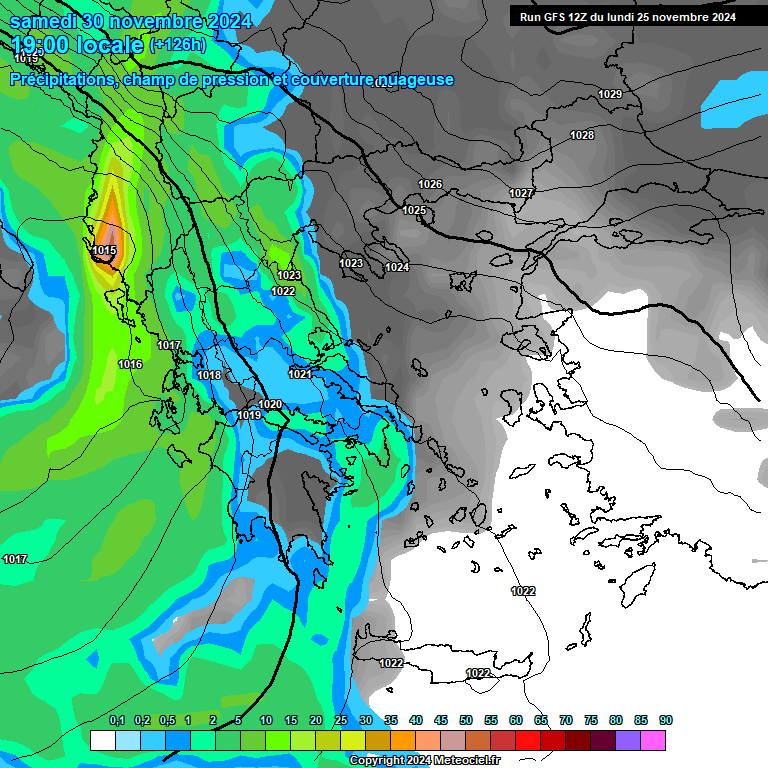 Modele GFS - Carte prvisions 