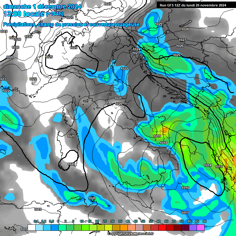 Modele GFS - Carte prvisions 