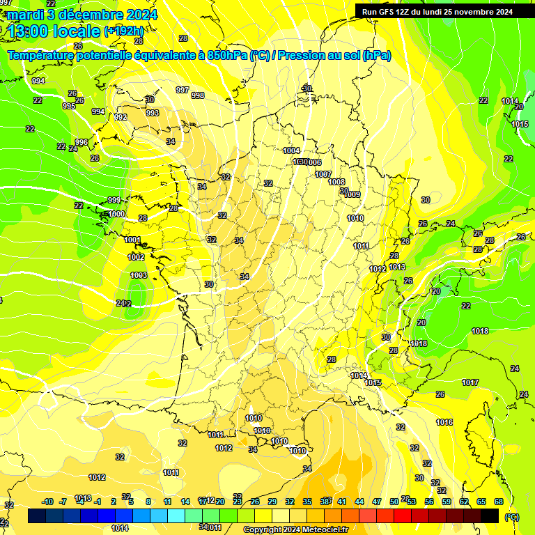 Modele GFS - Carte prvisions 